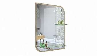 Зеркало в ванную комнату Дуо 2 BMS с полками